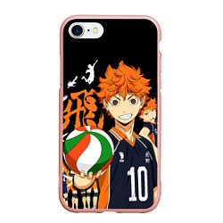 Чехол iPhone 7/8 матовый ВОЛЕЙБОЛ!! HAIKYUU!!, цвет: 3D-светло-розовый