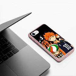 Чехол iPhone 7/8 матовый ВОЛЕЙБОЛ!! HAIKYUU!!, цвет: 3D-светло-розовый — фото 2