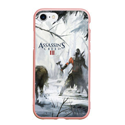Чехол iPhone 7/8 матовый Assassin’s Creed 3, цвет: 3D-светло-розовый