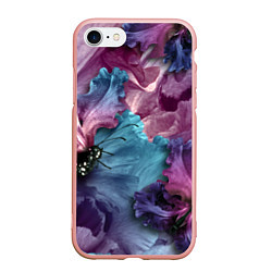 Чехол iPhone 7/8 матовый Цветы, цвет: 3D-светло-розовый