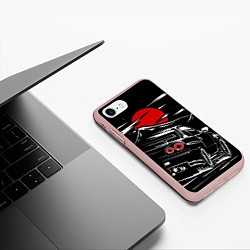 Чехол iPhone 7/8 матовый Skyline R 34 R34 скайлайн, цвет: 3D-светло-розовый — фото 2
