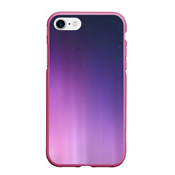 Чехол iPhone 7/8 матовый Северное сияние фиолетовый, цвет: 3D-малиновый