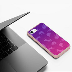 Чехол iPhone 7/8 матовый Котятки, цвет: 3D-светло-розовый — фото 2
