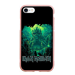 Чехол iPhone 7/8 матовый IRON MAIDEN, цвет: 3D-светло-розовый