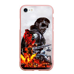 Чехол iPhone 7/8 матовый Metal Gear, цвет: 3D-светло-розовый