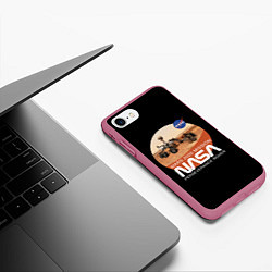 Чехол iPhone 7/8 матовый NASA - Perseverance, цвет: 3D-малиновый — фото 2
