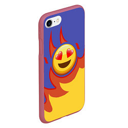 Чехол iPhone 7/8 матовый Ты горишь как огонь v1, цвет: 3D-малиновый — фото 2