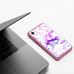 Чехол iPhone 7/8 матовый LIL PEEP, цвет: 3D-малиновый — фото 2