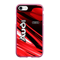 Чехол iPhone 7/8 матовый Audi, цвет: 3D-малиновый