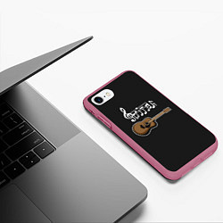 Чехол iPhone 7/8 матовый Табулатура, цвет: 3D-малиновый — фото 2