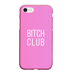 Чехол iPhone 7/8 матовый Bitch club, цвет: 3D-малиновый