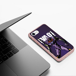 Чехол iPhone 7/8 матовый EVA-01, цвет: 3D-светло-розовый — фото 2