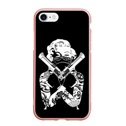 Чехол iPhone 7/8 матовый GANGSTA MARILYN, цвет: 3D-светло-розовый