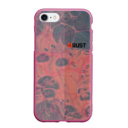 Чехол iPhone 7/8 матовый Rust Красная текстура Раст, цвет: 3D-малиновый