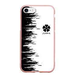 Чехол iPhone 7/8 матовый Чёрный клевер,, цвет: 3D-светло-розовый