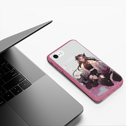 Чехол iPhone 7/8 матовый КЛИНОК РАССЕКАЮЩИЙ ДЕМОНОВ, цвет: 3D-малиновый — фото 2