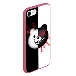 Чехол iPhone 7/8 матовый MONOKUMA МОНОКУМА, цвет: 3D-малиновый — фото 2