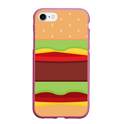 Чехол iPhone 7/8 матовый Бургер, цвет: 3D-малиновый
