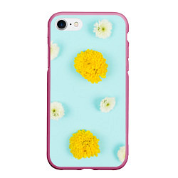 Чехол iPhone 7/8 матовый Одуванчики Dandelions, цвет: 3D-малиновый
