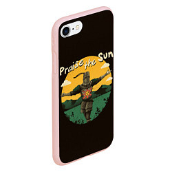 Чехол iPhone 7/8 матовый Восхваляя солнце, цвет: 3D-светло-розовый — фото 2
