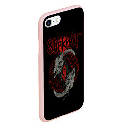 Чехол iPhone 7/8 матовый Slipknot Черепа, цвет: 3D-светло-розовый — фото 2