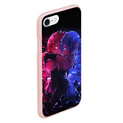 Чехол iPhone 7/8 матовый Рам и Рем, цвет: 3D-светло-розовый — фото 2
