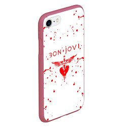 Чехол iPhone 7/8 матовый Bon jovi, цвет: 3D-малиновый — фото 2