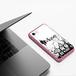 Чехол iPhone 7/8 матовый Muse, цвет: 3D-малиновый — фото 2