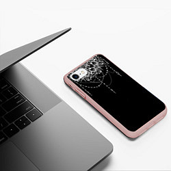 Чехол iPhone 7/8 матовый Белая Мандала, цвет: 3D-светло-розовый — фото 2
