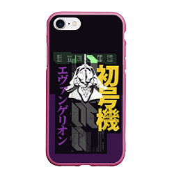 Чехол iPhone 7/8 матовый Evangelion EVA 01, цвет: 3D-малиновый