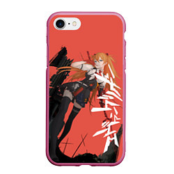 Чехол iPhone 7/8 матовый Evangelion Asuka Langley, цвет: 3D-малиновый