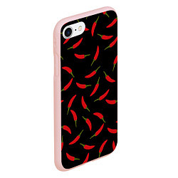 Чехол iPhone 7/8 матовый Chili peppers, цвет: 3D-светло-розовый — фото 2