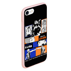 Чехол iPhone 7/8 матовый Хината и Кагеяма, цвет: 3D-светло-розовый — фото 2