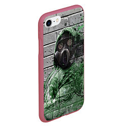 Чехол iPhone 7/8 матовый Сталкер Метро, цвет: 3D-малиновый — фото 2