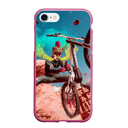 Чехол iPhone 7/8 матовый Riders Republic, цвет: 3D-малиновый