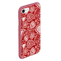 Чехол iPhone 7/8 матовый Фракталы, цвет: 3D-малиновый — фото 2