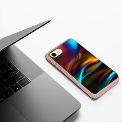 Чехол iPhone 7/8 матовый Градиент, цвет: 3D-светло-розовый — фото 2