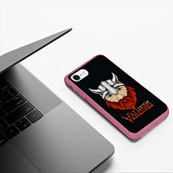 Чехол iPhone 7/8 матовый Valheim викинг, цвет: 3D-малиновый — фото 2