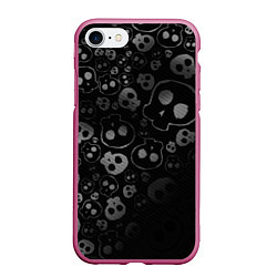 Чехол iPhone 7/8 матовый ART SKULL, цвет: 3D-малиновый