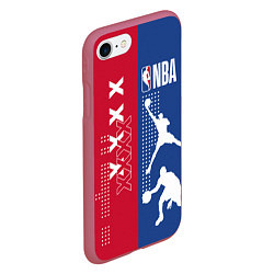 Чехол iPhone 7/8 матовый NBA, цвет: 3D-малиновый — фото 2