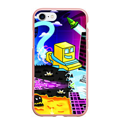 Чехол iPhone 7/8 матовый Geometry Dash: Art, цвет: 3D-светло-розовый