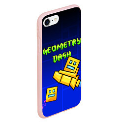 Чехол iPhone 7/8 матовый Geometry Dash, цвет: 3D-светло-розовый — фото 2