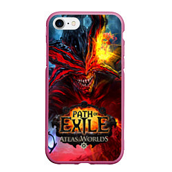 Чехол iPhone 7/8 матовый Path of Exile, цвет: 3D-малиновый