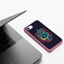 Чехол iPhone 7/8 матовый Совершенный Шенрон, цвет: 3D-малиновый — фото 2