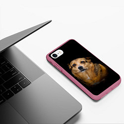 Чехол iPhone 7/8 матовый ГРУСТНЫЕ ГЛАЗКИ, цвет: 3D-малиновый — фото 2