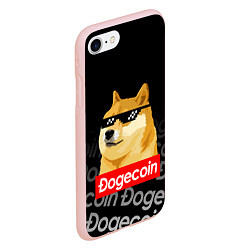 Чехол iPhone 7/8 матовый DOGECOIN DOGE ДОГИКОИН, цвет: 3D-светло-розовый — фото 2
