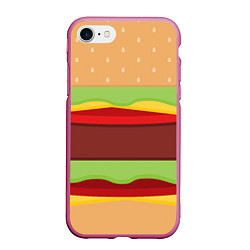 Чехол iPhone 7/8 матовый Бутерброд, цвет: 3D-малиновый