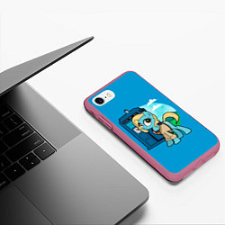 Чехол iPhone 7/8 матовый Пони х Доктор Кто, цвет: 3D-малиновый — фото 2
