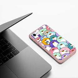 Чехол iPhone 7/8 матовый Пингвины, цвет: 3D-светло-розовый — фото 2