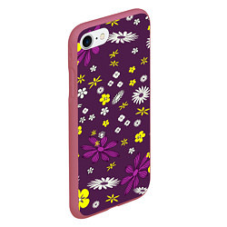 Чехол iPhone 7/8 матовый Цвета цветов дизайн, цвет: 3D-малиновый — фото 2